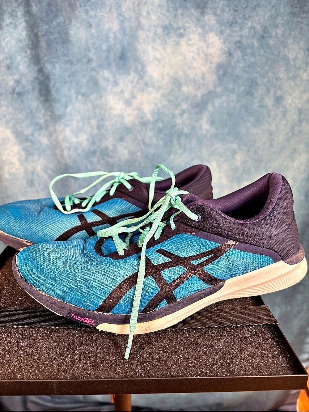 ASICS fuzeX Running Shoes Men's 10 Blue Athletic Sneakers